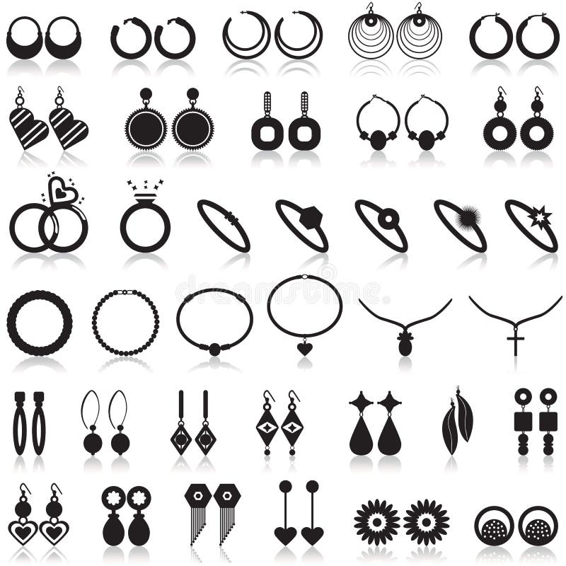 Geplaatste de pictogrammen van juwelenpunten royalty-vrije illustratie Geplaatste de pictogrammen van juwelenpunten royalty-vrije illustratie