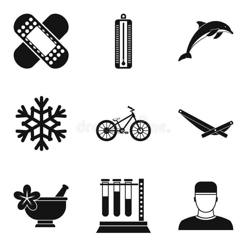Geplaatste de pictogrammen van de lichaamsbescherming, eenvoudige stijl stock illustratie Geplaatste de pictogrammen van de lichaamsbescherming, eenvoudige stijl stock illustratie
