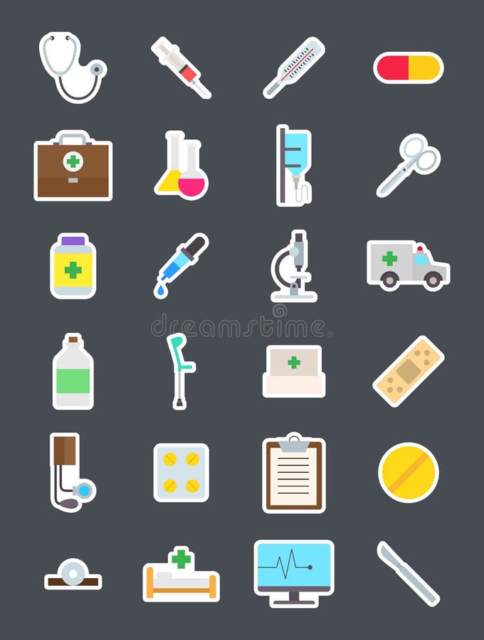 Geplaatste geneeskundepictogrammen vector illustratie Geplaatste geneeskundepictogrammen vector illustratie