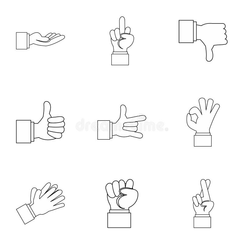 Geplaatste hand de pictogrammen, schetsen stijl vector illustratie Geplaatste hand de pictogrammen, schetsen stijl vector illustratie