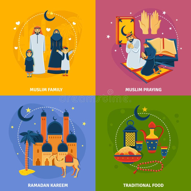 Geplaatste islampictogrammen vector illustratie Geplaatste islampictogrammen vector illustratie