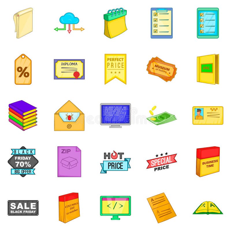 Download Geplaatste Krantenpictogrammen, Beeldverhaalstijl Vector Illustratie - Illustratie bestaande uit optie, internet: 107708011