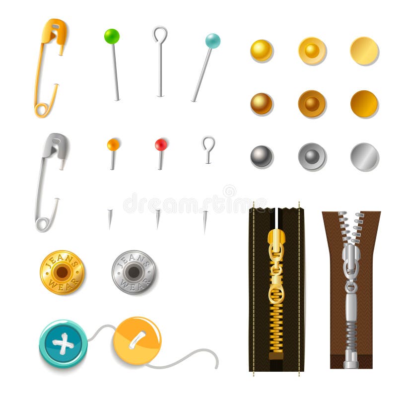 Metalen Accessoires Set royalty-vrije illustratie
