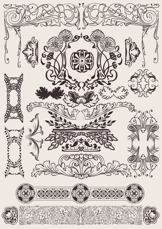 Geplaatste vector: kalligrafische ontwerpelementen stock illustratie Geplaatste vector: kalligrafische ontwerpelementen stock illustratie