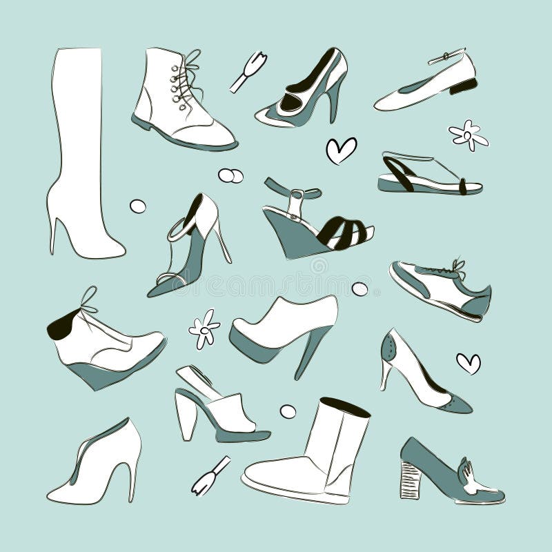 Dames schoenset vector illustratie