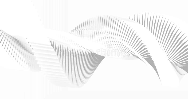 Geplündert. abstrakter weißer Hintergrund mit dynamisch grauen 3D-Linien 3d-Animation weißer Linien. moderner Videohintergrund stock abbildung