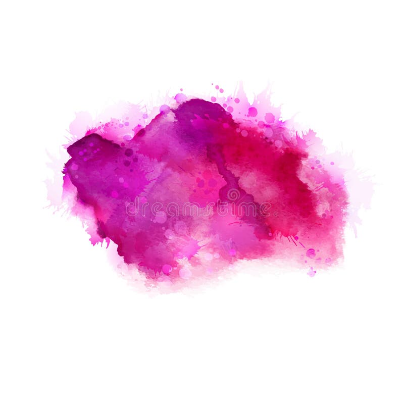 Geranium, hete roze en magenta waterverfvlekken Helder kleurenelement voor abstracte artistieke achtergrond
