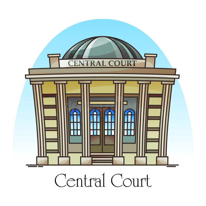 Gerechtsgebouwvoorzijde of voorgevel De centrale hofbouw