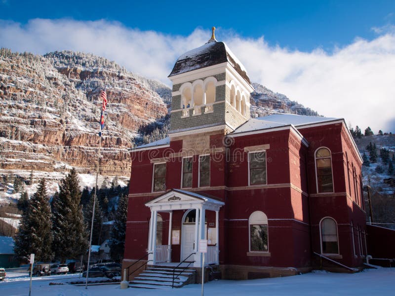 Ouray, Colorado-January 8, 2012: Ouray County Court House in Ouray, Colorado. Ouray, Colorado-January 8, 2012: Ouray County Court House in Ouray, Colorado.