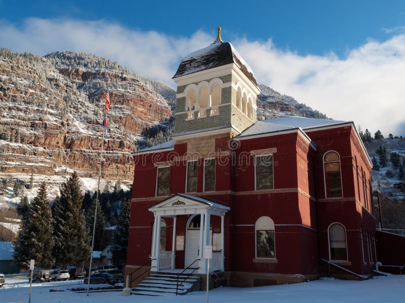 Ouray, Colorado-January 8, 2012: Ouray County Court House in Ouray, Colorado. Ouray, Colorado-January 8, 2012: Ouray County Court House in Ouray, Colorado.