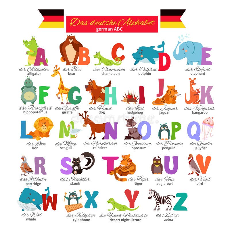 German Abc For Preschool Education Stock Vector Illustration Of Cute