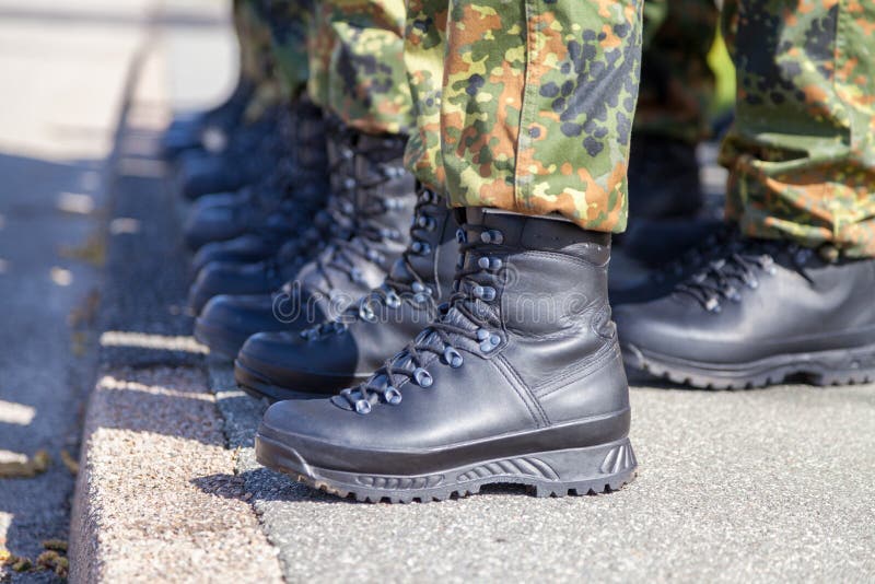 German Army Shoes in a Line Stock Photo Image of green, army 91593174