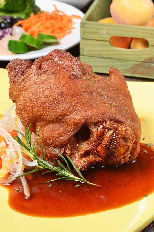 German BBQ pork knuckle stock image. Image of restaurant 27295681