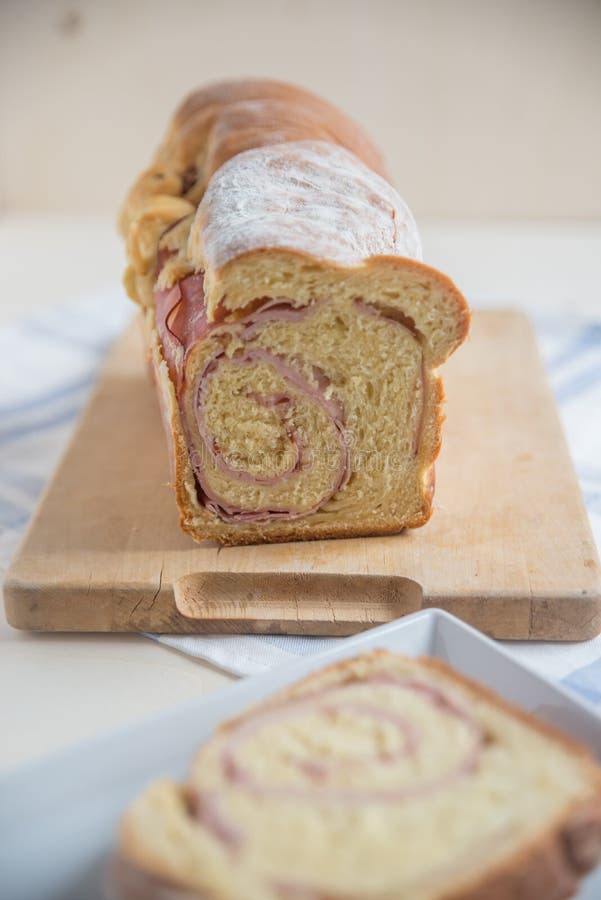 German Easter Bread Stuffed with Ham Stock Image Image of loaf, bacon 86428301