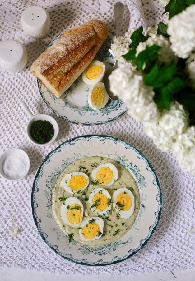 GERMAN EGGS in MUSTARD SAUCE. Stock Image Image of delicious, sauce