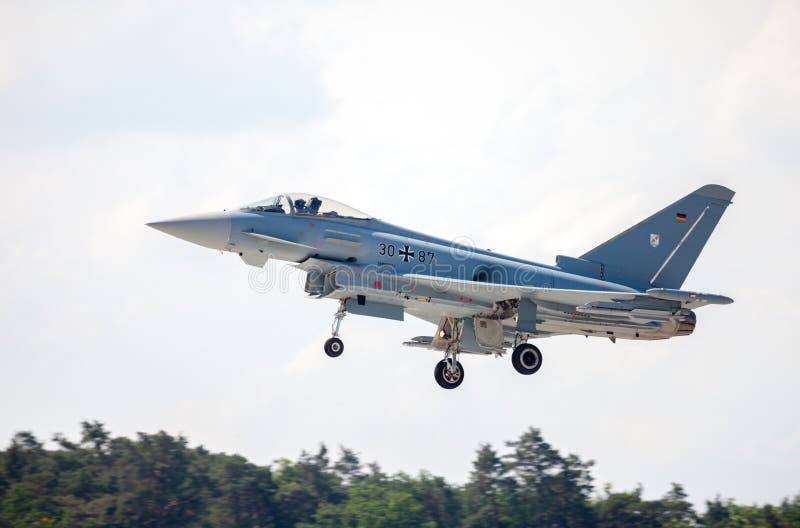 German eurofighter typhoon lands on airport