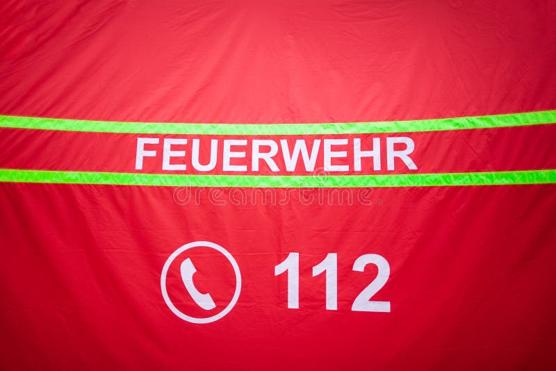 German fire department logo on a tent royalty free stock photography German fire department logo on a tent royalty free stock photography
