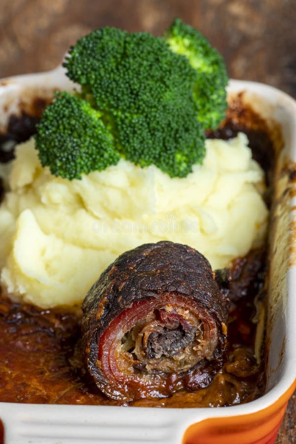 German meat roulade stock photo. Image of bacon, dish 262550134