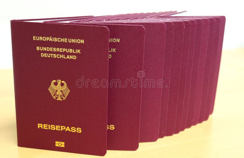 German Passport Application Form with Passports Stock Image Image of