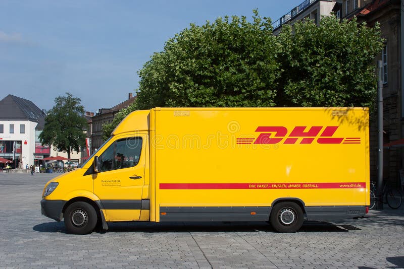 German Post DHL Courier Delivery Service Truck Editorial Image - Image of  courier, letter: 43105475