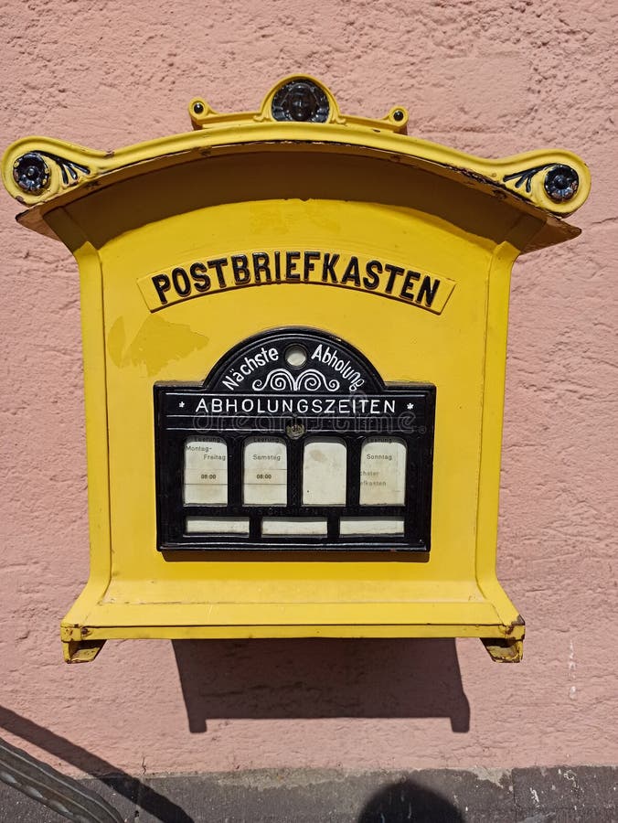 German Post Mailbox Vintage Editorial Photo Image of green, post