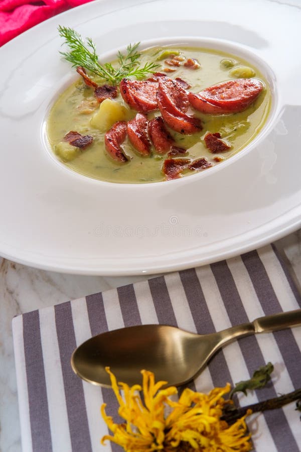 German Potato Sausage Soup stock photo. Image of kartoffelsuppe 220794602