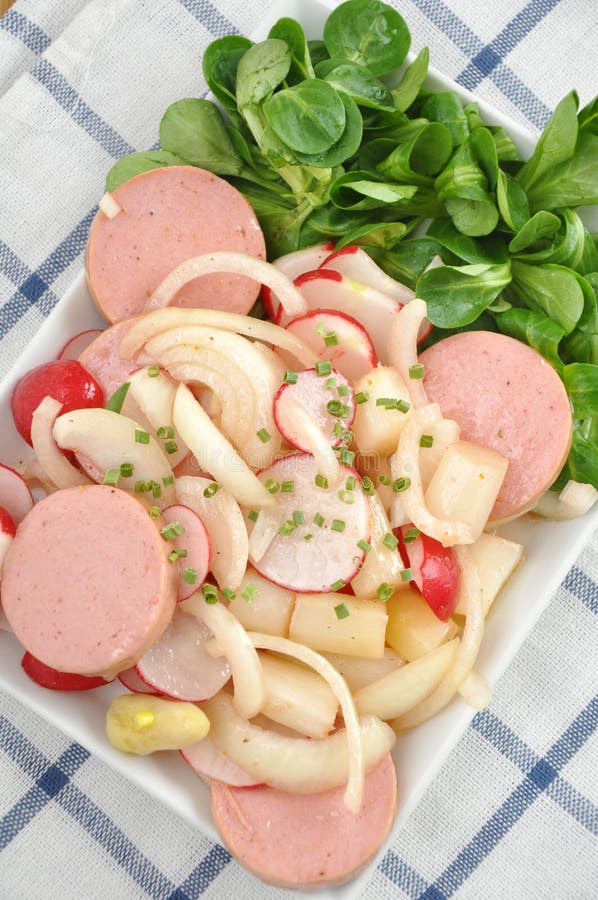 German Sausage Salad stock image. Image of bread, cuts 30071729