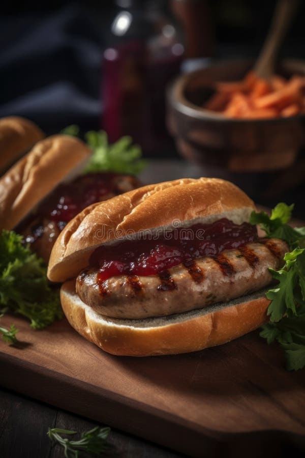 German Sausages with Mustard Sauce Stock Image Image of thuringer