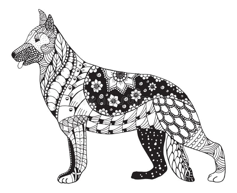 Tattoo Illustration German Shepherd Guard Dog Stock Illustration 76316626   Shutterstock