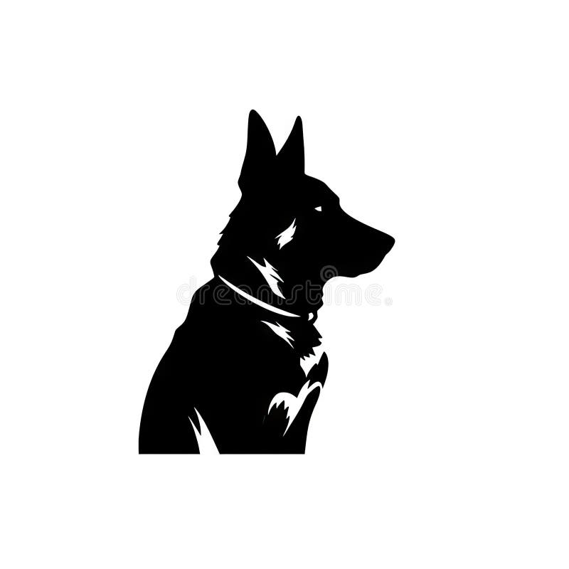 German Shepherd Icon, Dog Black Silhouette, Puppy Pictogram, Pet ...