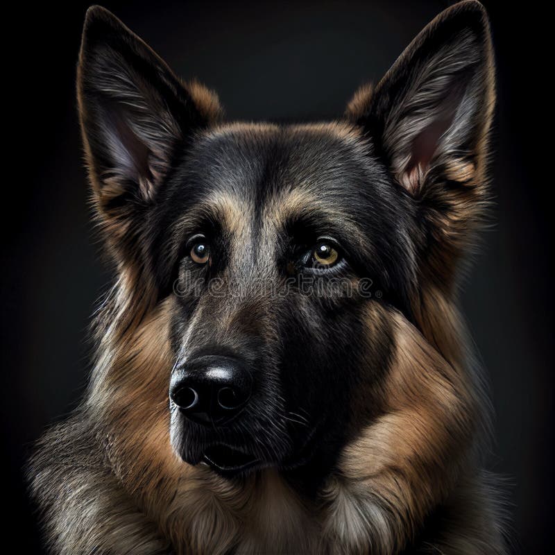 German Shepherd. Portrait of a German Shepherd Dog. Ai Generated. Dog