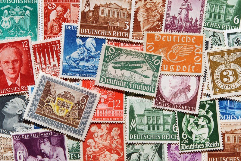 German stamps background royalty free stock image