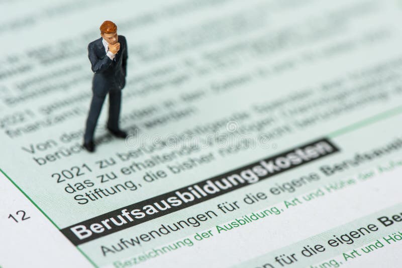 german-tax-return-for-tax-office-with-form-editorial-stock-photo