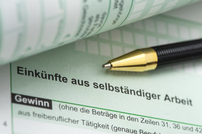 german-tax-return-for-tax-office-with-form-editorial-photography