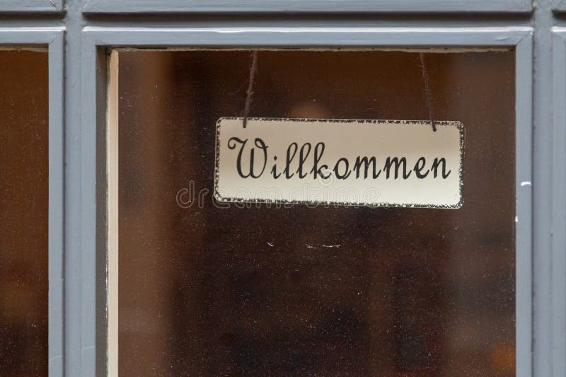 Outdoor Open Sign in German Stock Photo - Image of sign, german: 269569508