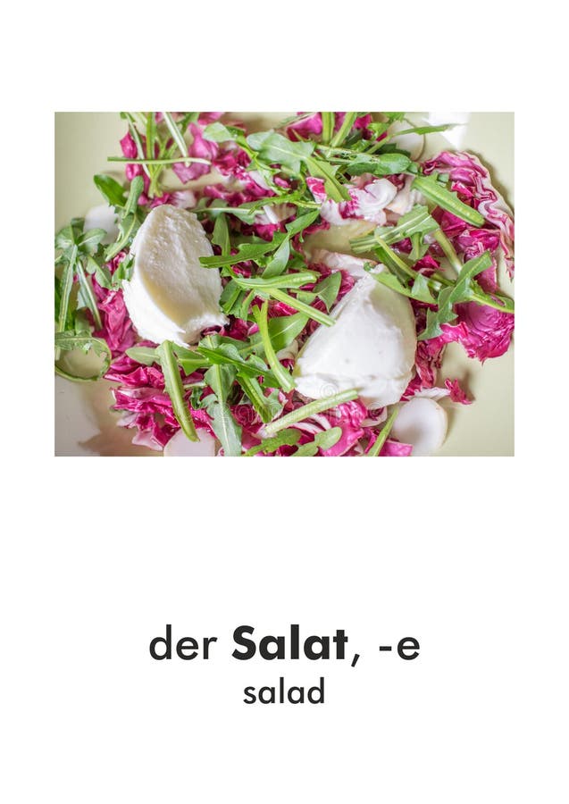 German Word Card Salat (salad Stock Photo Image of europe, card