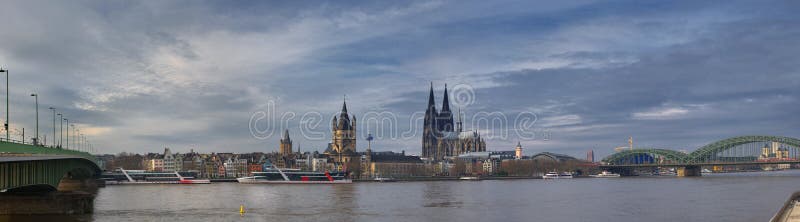 Germany, Cologne and Rhine river - Cologne Cathedral - panorama