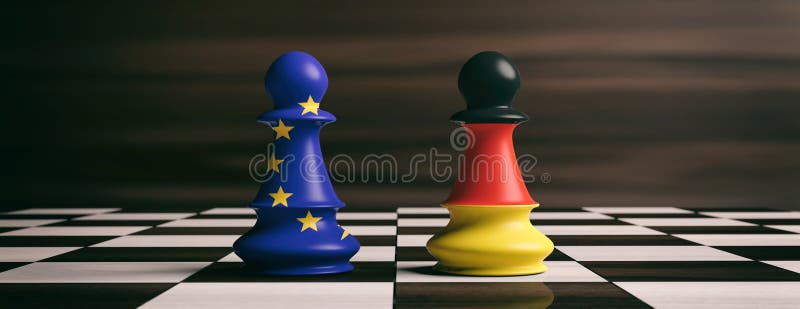 EU Chess King 3D Render Of Chess King With European Union Flag