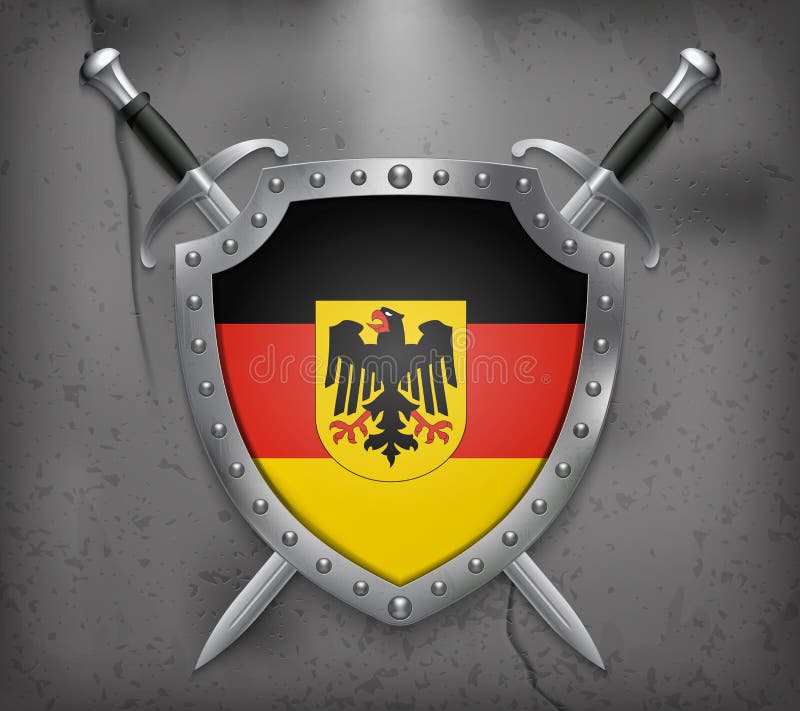 Shield with Germany Flag on White Background. Stock Vector - Illustration  of german, celebration: 123153540