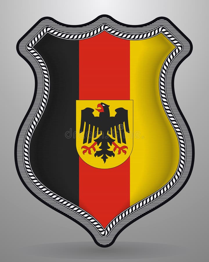 Germany Flag with Coat of Arms. the Shield with National Flag