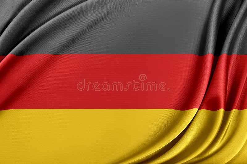 Germany Flag with a Glossy Silk Texture. Stock Illustration ...