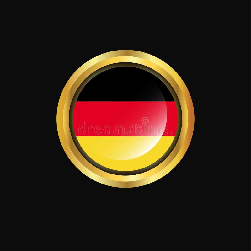 Germany flag Golden button stock vector. Illustration of graphic