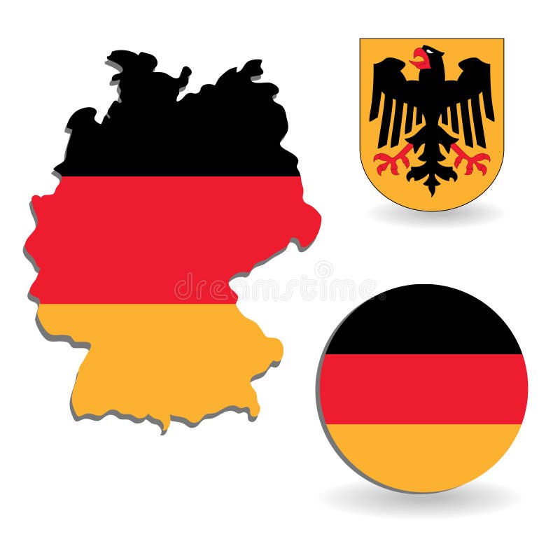 The Germany flag and map