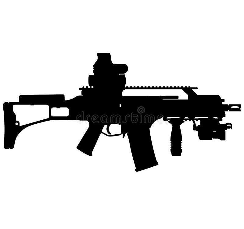 Germany German Fully Automatic Machine Gun Sniper Rifle Hk G36 Assault Rifle Precision Rifle With Telescopic Sight G36c Hkg36c Stock Illustration Illustration Of Hkg36c Sniper