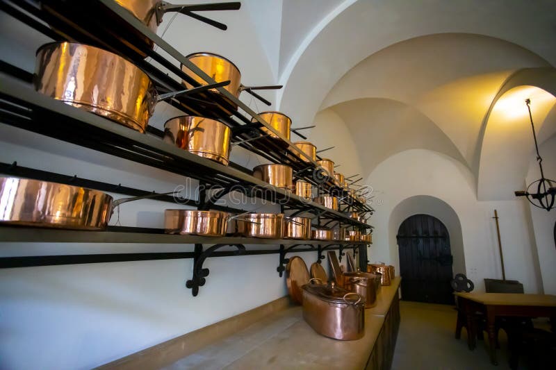 Germany, Neuschwanstein Castle, Inside the Castle, Old, Royal Kitchen ...