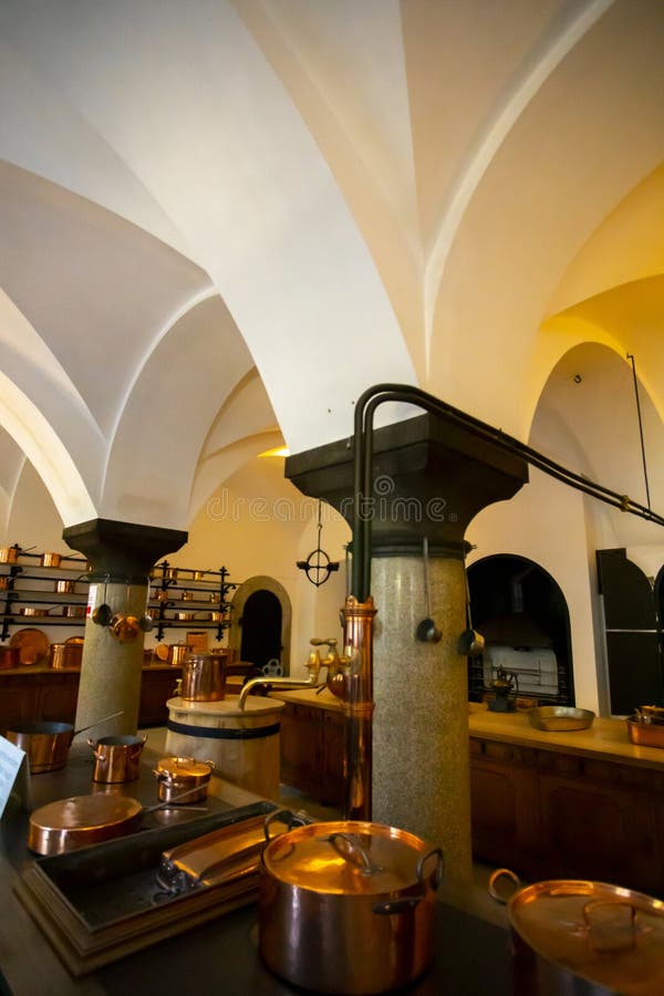 Old royal kitchen in Neuschwanstein Castle, Germany. Neuschwanstein castle kitchen stock images, royalty-free photos and pictures