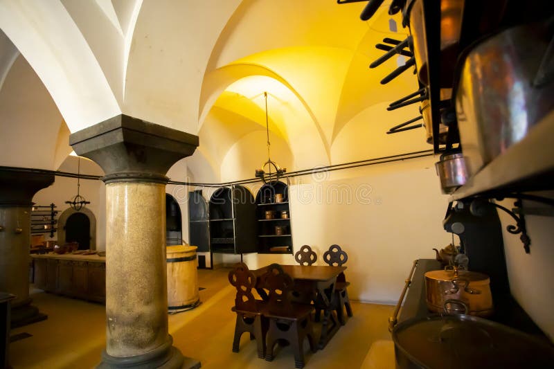 Old royal kitchen in Neuschwanstein Castle, Germany. Neuschwanstein castle kitchen stock images, royalty-free photos and pictures