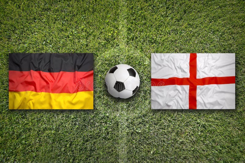 Germany Vs. England Flags On Soccer Field Stock Image - Image of ...