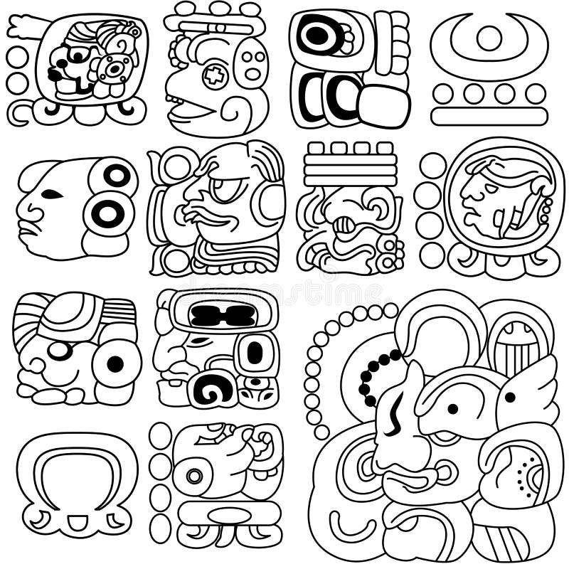 Geroglifici maya royalty illustrazione gratis Geroglifici maya royalty illustrazione gratis