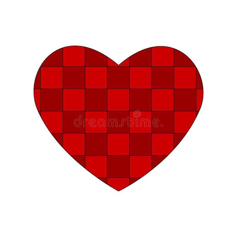 Geruit rood hart Van het het patroontafelkleed van de valentijnskaartendag het cellulaire patroon de textuur van de plaidstof De stock illustratie Geruit rood hart Van het het patroontafelkleed van de valentijnskaartendag het cellulaire patroon de textuur van de plaidstof De stock illustratie